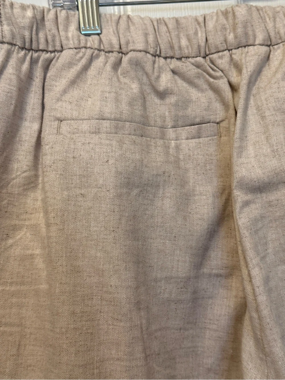 Banana Republic Hayden Neutral Beige Wide-Leg Linen Pants